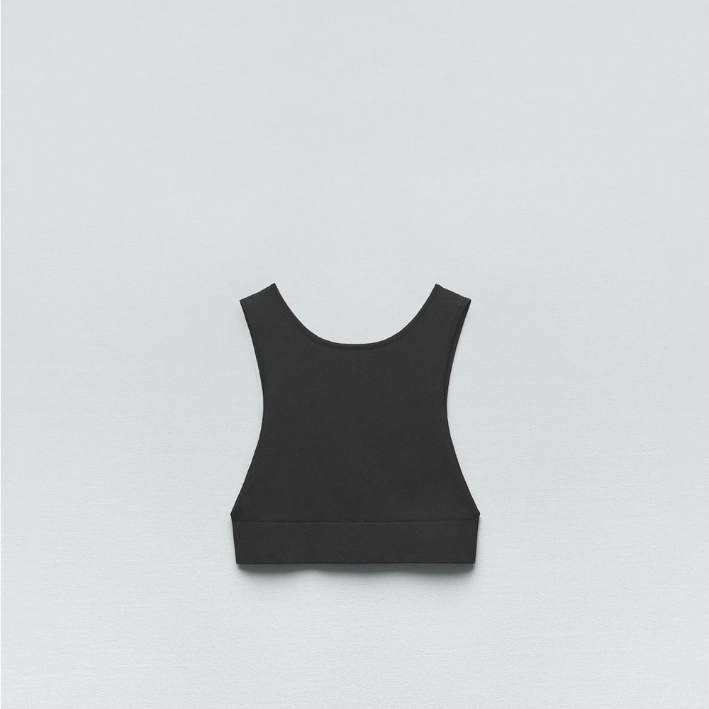 Zara Black Fitted Crop Top